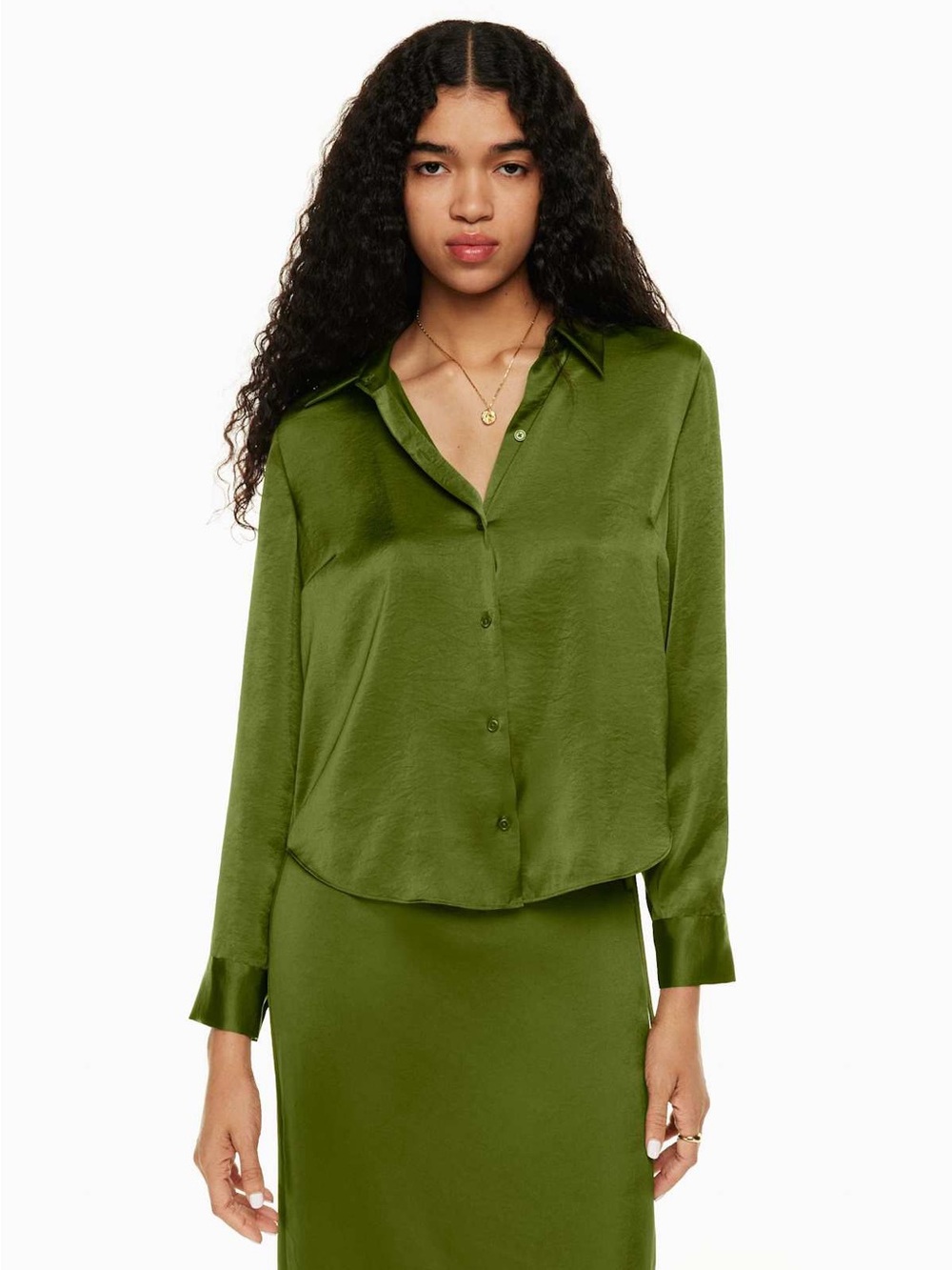 Aritzia Wilfred Button-Down Satin Blouse